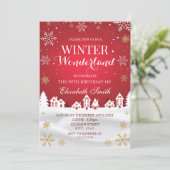 Winter Wonderland snowflakes birthday Kaart (Staand voorkant)