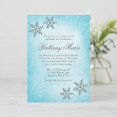 Winter Wonderland Snowflakes Blauwgroen Bat Mitzva Kaart (Staand voorkant)