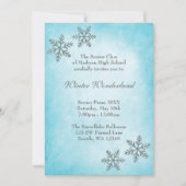 Winter Wonderland Snowflakes Blauwgroen Prom Forma Kaart (Voorkant)