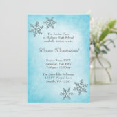 Winter Wonderland Snowflakes Blauwgroen Prom Forma Kaart (Staand voorkant)