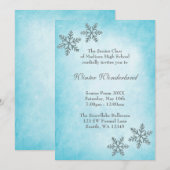 Winter Wonderland Snowflakes Blauwgroen Prom Forma Kaart (Voorkant / Achterkant)