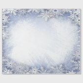 Winter Wonderland, Snowflakes Blue Holiday Cadeaupapier (Vlak)