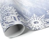 Winter Wonderland, Snowflakes Blue Holiday Cadeaupapier (Rol Hoek)