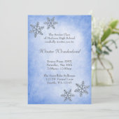 Winter Wonderland Snowflakes Blue Prom Formal Kaart (Staand voorkant)