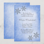 Winter Wonderland Snowflakes Blue Prom Formal Kaart (Voorkant / Achterkant)