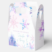 Winter Wonderland Snowflakes Girl Snow Birthday Bedankdoosjes (Geopend)