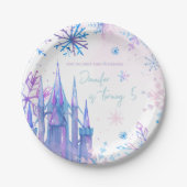 Winter Wonderland Snowflakes Girl Snow Birthday Papieren Bordje (Voorkant)