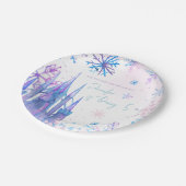 Winter Wonderland Snowflakes Girl Snow Birthday Papieren Bordje (Gekanteld)