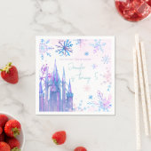 Winter Wonderland Snowflakes Girl Snow Birthday Servet (Insitu)