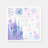 Winter Wonderland Snowflakes Girl Snow Birthday Servet (Voorkant)