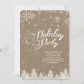 Winter Wonderland Snowflakes Holiday Party Invite Kaart (Voorkant)