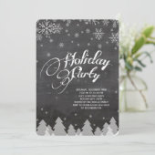 Winter Wonderland Snowflakes Holiday Party Invite Kaart (Staand voorkant)