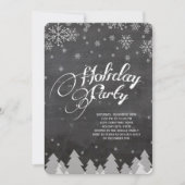 Winter Wonderland Snowflakes Holiday Party Invite Kaart (Voorkant)