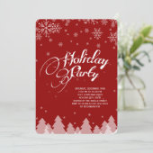 Winter Wonderland Snowflakes Holiday Party Invite Kaart (Staand voorkant)