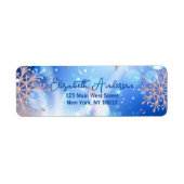 Winter Wonderland Snowflakes lichten en bubbels Etiket (Voorkant)