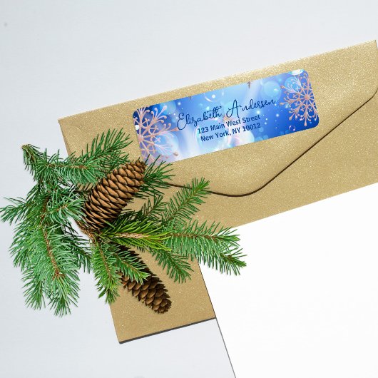 Winter Wonderland Snowflakes lichten en bubbels Etiket