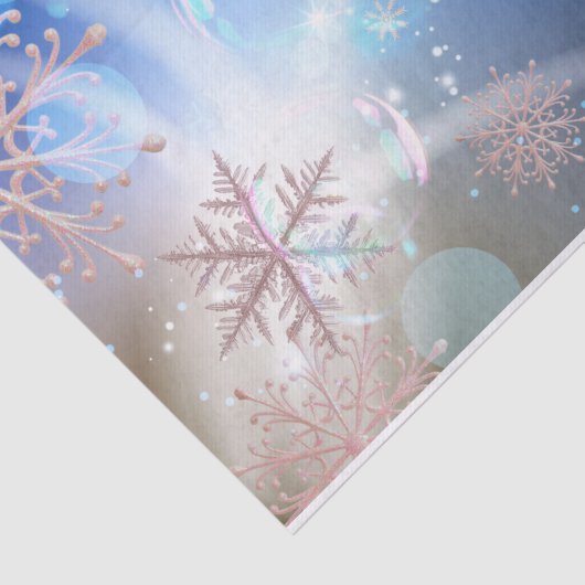 Winter Wonderland Snowflakes Lights and Bubbles Tissuepapier (Detail)
