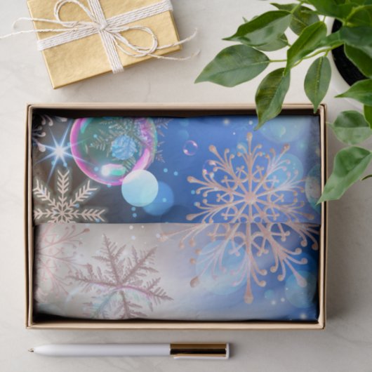 Winter Wonderland Snowflakes Lights and Bubbles Tissuepapier (Geschenk)