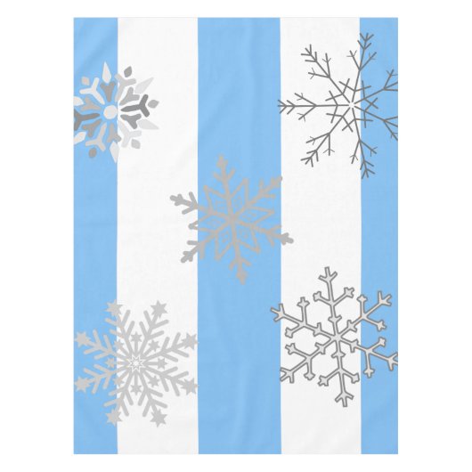 Winter Wonderland Snowflakes op een Tafelkleed (Voorkant)