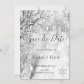 Winter Wonderland, Snowflakes Save the Date (Voorkant)