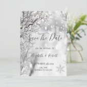 Winter Wonderland, Snowflakes Save the Date (Staand voorkant)