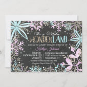 Winter Wonderland Snowflakes Sparkle Baby shower Kaart (Voorkant)