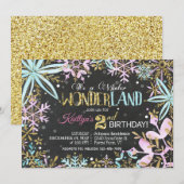 Winter Wonderland Snowflakes Sparkle Birthday Feestdagenkaart (Voorkant / Achterkant)