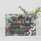 Winter Wonderland Snowflakes Sparkle Birthday Feestdagenkaart (Staand voorkant)