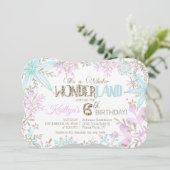 Winter Wonderland Snowflakes Sparkle Birthday Feestdagenkaart (Staand voorkant)