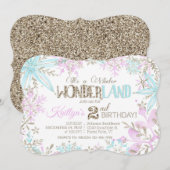 Winter Wonderland Snowflakes Sparkle Birthday Feestdagenkaart (Voorkant / Achterkant)