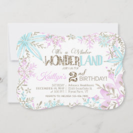 Winter Wonderland Snowflakes Sparkle Birthday Feestdagenkaart