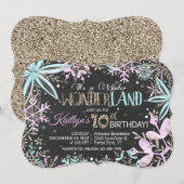 Winter Wonderland Snowflakes Sparkle Birthday Feestdagenkaart (Voorkant / Achterkant)