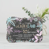 Winter Wonderland Snowflakes Sparkle Birthday Feestdagenkaart (Staand voorkant)