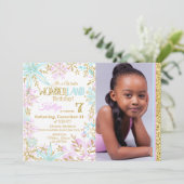 Winter Wonderland Snowflakes Sparkle Birthday Kaart (Staand voorkant)