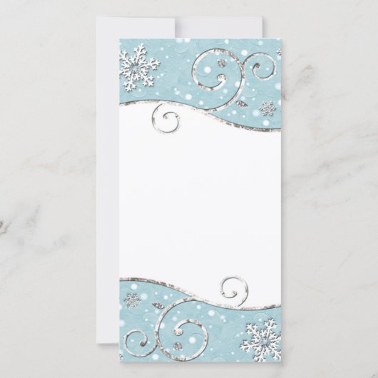 Winter Wonderland Snowflakes Swirl Fotokaart Save The Date (Achterkant)