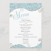 Winter Wonderland Snowflakes Swirl Wedding Menu (Voorkant)