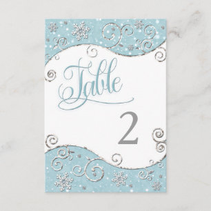 Winter Wonderland Snowflakes Table Number Card Kaart