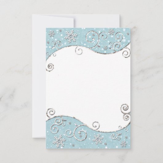 Winter Wonderland Snowflakes Tafelnummer Kaart (Achterkant)