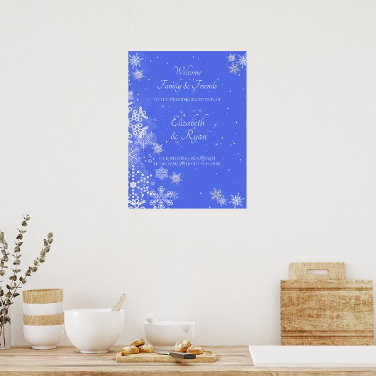 Winter Wonderland, Snowflakes, Weddenschap Welkom Poster (Keuken)