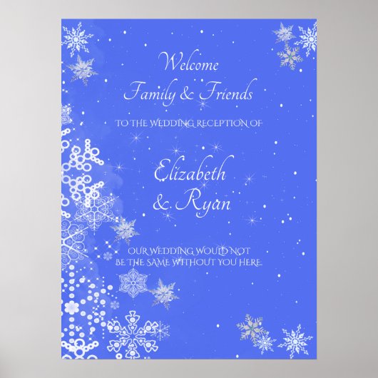 Winter Wonderland, Snowflakes, Weddenschap Welkom Poster (Voorkant)