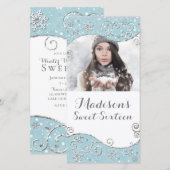 Winter Wonderland Snowflakes Zilveren Werveltje Fo Save The Date (Voorkant / Achterkant)