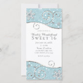 Winter Wonderland Snowflakes Zilveren Werveltje Fo Save The Date (Achterkant)