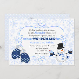Winter Wonderland Snowman Birthday Kaart