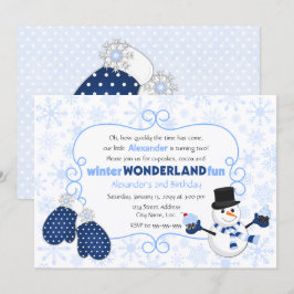Winter Wonderland Snowman Birthday Kaart