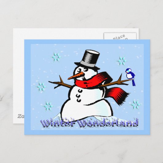 Winter Wonderland Snowman Briefkaart (Voorkant / Achterkant)