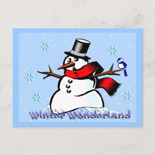 Winter Wonderland Snowman Briefkaart (Voorkant)