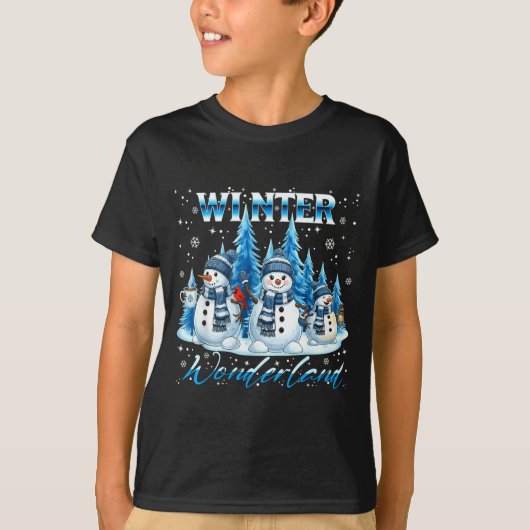 Winter Wonderland Snowman Family Snowflake Cozy Wi T-shirt (Voorkant)