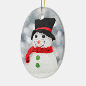 Winter Wonderland Snowman Keramisch Ornament (Links)