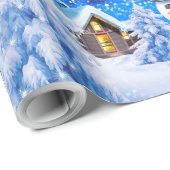 Winter wonderland snowman kerstinpakpapier cadeaupapier (Rol Hoek)