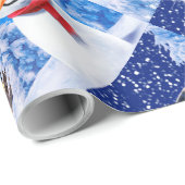 Winter wonderland snowman kerstinpakpapier cadeaupapier (Rol Hoek)